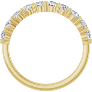 14K Yellow Gold Round 2.75 Mm Gh I1 3/4 Ctw Natural Diamond Anniversary Band Size 7
