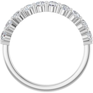 Platinum Round 2.75 Mm Gh Si2-Si3 3/4 Ctw Natural Diamond Anniversary Band Size 7
