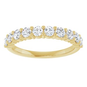 14K Yellow Gold Round 2.75 Mm Gh I1 3/4 Ctw Natural Diamond Anniversary Band Size 7