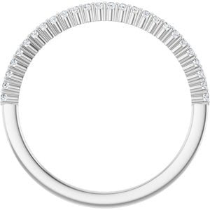Platinum Round 1 Mm Gh Si2-Si3 1/8 Ctw Natural Diamond Anniversary Band Size 7