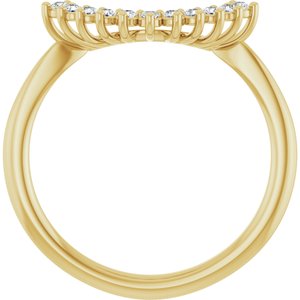 14K Yellow Gold Round All Sizes Si2-Si3, G-H :: 1/6 Ctw Polished 1/6 Ctw Natural Diamond Matching Band