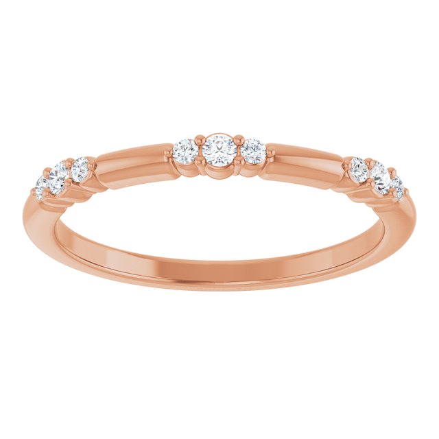 14K Yellow Or White Or Rose Gold Round 1.7 Mm Polished 1/8 Ctw Lab-Grown Diamond Stackable Ring, Size: 7