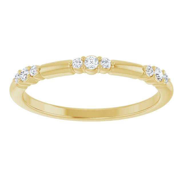 14K Yellow Or White Or Rose Gold Or Platinum Round Polished 1/8 Ctw Natural Diamond Stackable Ring, Size: 7