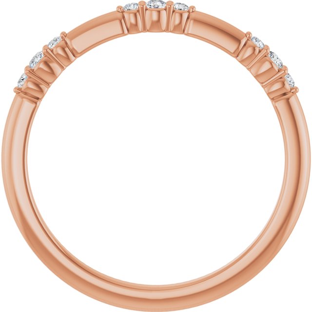 14K Yellow Or White Or Rose Gold Or Platinum Round Polished 1/8 Ctw Natural Diamond Stackable Ring, Size: 7