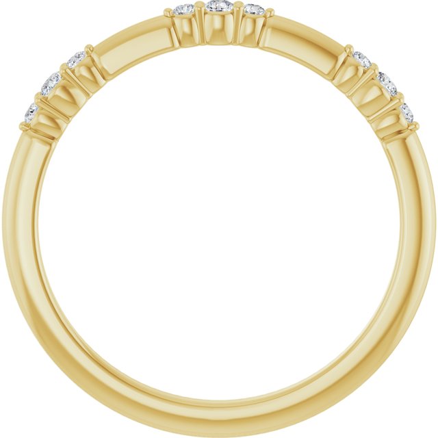 14K Yellow Or White Or Rose Gold Or Platinum Round Polished 1/8 Ctw Natural Diamond Stackable Ring, Size: 7