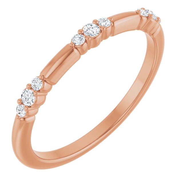 14K Yellow Or White Or Rose Gold Round 1.7 Mm Polished 1/8 Ctw Lab-Grown Diamond Stackable Ring, Size: 7