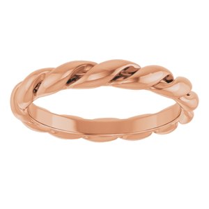14K Rose Gold Twisted Band Size 5.5