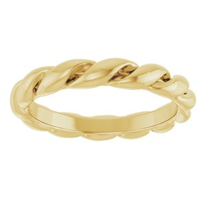 14K Yellow Gold Twisted Band Size 4