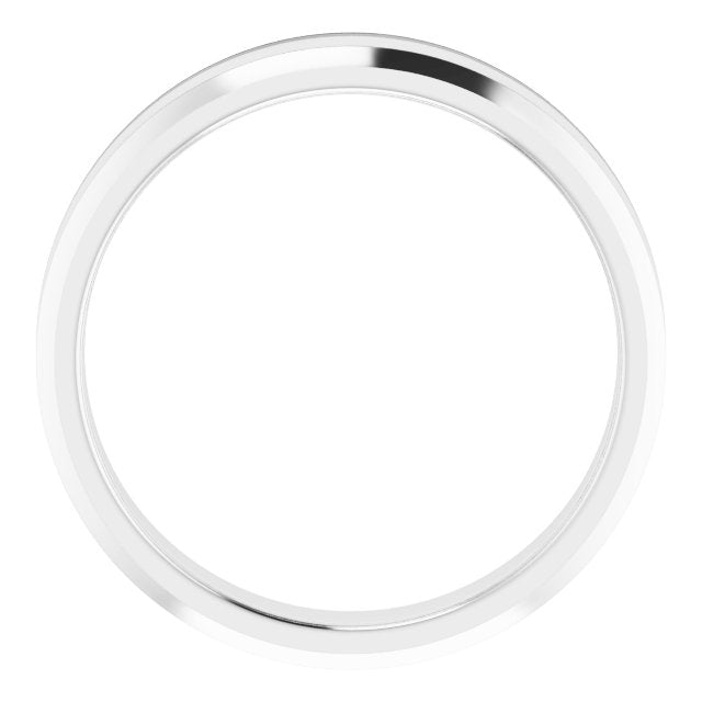 Sterling Silver 4 Mm Polished Beveled-Edge Comfort-Fit Flat Band, Size 8.5