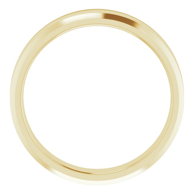 10K Yellow Gold 4 Mm Polished Beveled-Edge Comfort-Fit Flat Band, Size 6.5