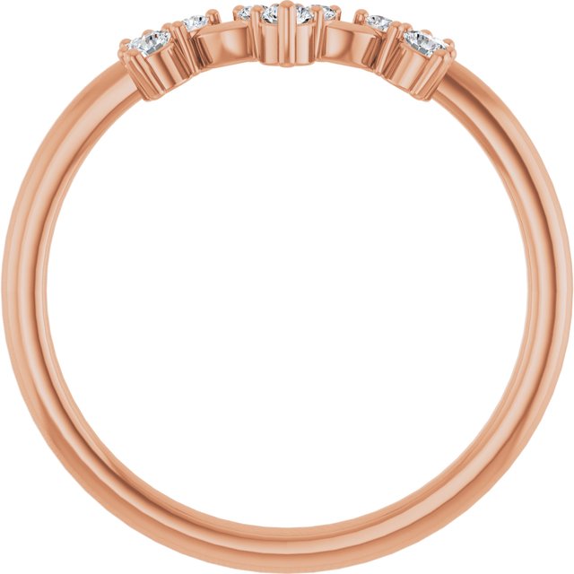 14K White Or Yellow Or Rose Gold Round Polished 1/6 Ctw Natural Diamond Contour Band, Size 7