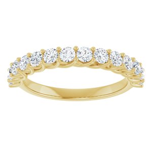 14K Yellow Gold Round 2.5 Mm Polished 7/8 Ctw Lab-Grown Diamond Anniversary Band Size 7