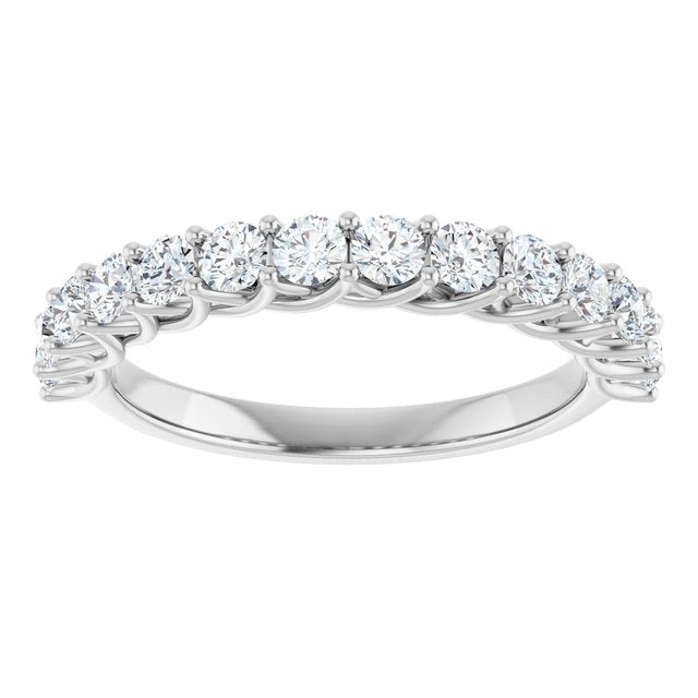 14K Yellow Or White Gold Round Polished Lab-Grown Diamond Anniversary Band, Size: 7