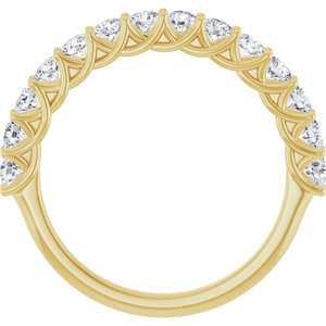 14K Yellow Gold Round 2.5 Mm Polished 7/8 Ctw Lab-Grown Diamond Anniversary Band Size 7