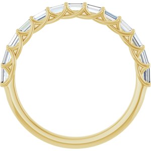 14K Yellow Gold Straight Baguette 2.5 X 1.5 Mm Polished 3/8 Ctw Natural Diamond Anniversary Band Size 7