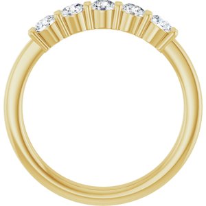 14K Yellow Gold Round 3 Mm Polished 1/2 Ctw Lab-Grown Diamond Anniversary Band Size 7
