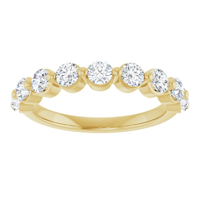 14K Yellow Or White Gold Round Polished Natural Diamond Anniversary Band, Size 7