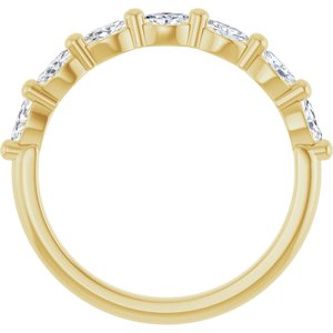 14K Yellow Gold Marquise 3.5 X 1.75 Mm Polished 1/3 Ctw Lab-Grown Diamond Anniversary Band Size 7