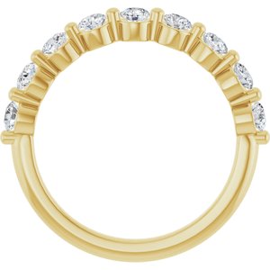 14K Yellow Gold Round 2.8 Mm Polished 5/8 Ctw Lab-Grown Diamond Anniversary Band Size 7