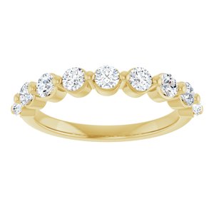 14K Yellow Gold Round 2.8 Mm Polished 5/8 Ctw Lab-Grown Diamond Anniversary Band Size 7