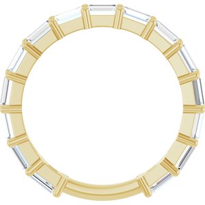 14K Yellow Gold Straight Baguette 3.5 X 2 Mm Polished 1 1/2 Ctw Natural Diamond Anniversary Band Size 7