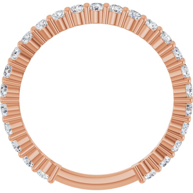 14K White Or Rose Gold Round 2 Mm Polished 3/4 Ctw Natural Diamond Anniversary Band, Size 7