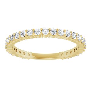 14K Yellow Gold Round 1.7 Mm Polished 1/2 Ctw Natural Diamond Anniversary Band Size 7