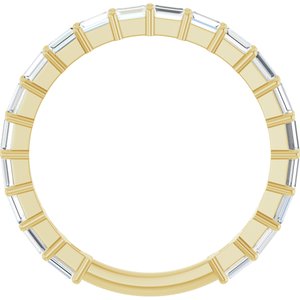14K Yellow Gold Straight Baguette 2.5 X 1.5 Mm Polished 5/8 Ctw Lab-Grown Diamond Anniversary Band Size 7