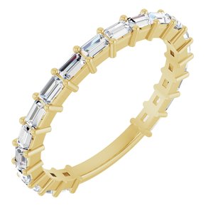 14K Yellow Gold Straight Baguette 2.5 X 1.5 Mm Polished 5/8 Ctw Lab-Grown Diamond Anniversary Band Size 7