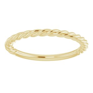 14K Yellow Gold 1.7 Mm Polished Rope Band Size 5