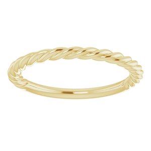 14K Yellow Gold 1.7 Mm Polished Rope Band Size 4