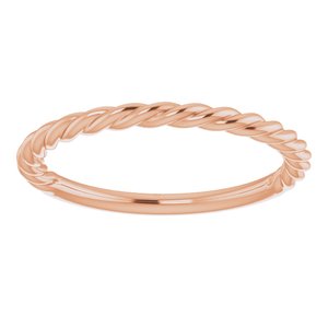 14K Rose Gold 1.7 Mm Polished Rope Band Size 6