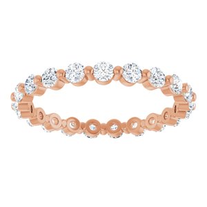 14K Rose Gold Round 2.25 Mm Gh Si2-Si3 1 Ctw Natural Diamond Eternity Band Size 7