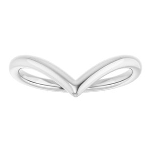 Platinum Polished Contour Band Size 7