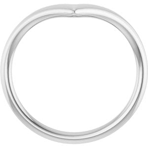 Platinum Polished Contour Band Size 7