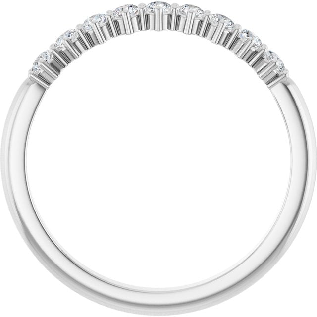 14K White Or Rose Gold Or Platinum Round 2 Mm Polished 1/4 Ctw Natural Diamond 9-Stone Anniversary Band, Size 7