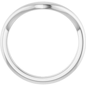 Platinum Polished Contour Band Size 7