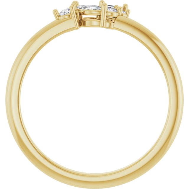 14K White Or Yellow Gold Marquise 4 X 2 Mm Polished 1/6 Ctw Natural Diamond Stackable Ring, Size 7