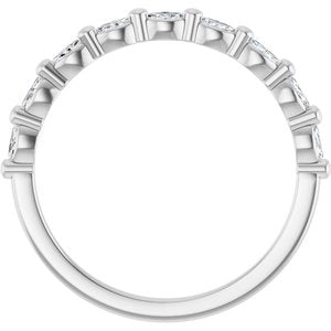 Platinum Marquise 3 X 1.5 Mm Polished 1/4 Ctw Lab-Grown Diamond Anniversary Band Size 7