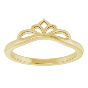 14K Yellow Gold Polished Stackable Crown Ring Size 7