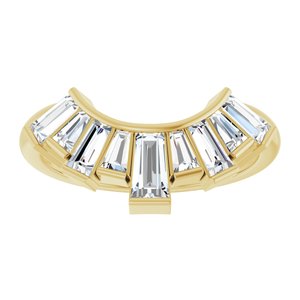 14K Yellow Gold Lab-Grown Diamond Tapered Baguette 5 X 2.75 X 2 Mm Lab-Grown Diamond Polished 3/4 Ctw Lab-Grown Diamond Contour Band Size 7