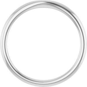 Platinum Polished Matching Band For Round Center Size 7