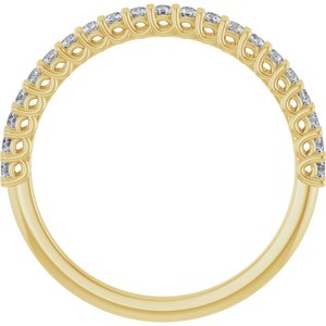 14K Yellow Gold Natural Diamond Round 1.5 Mm Polished 1/4 Ctw Natural Diamond Anniversary Band Size 7