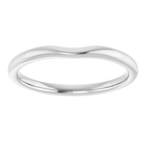 Platinum Polished Matching Band For Round Center Size 7