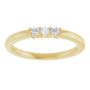 14K Yellow Gold Round 2.25 Mm Polished 1/6 Ctw Lab-Grown Diamond Anniversary Band Size 7
