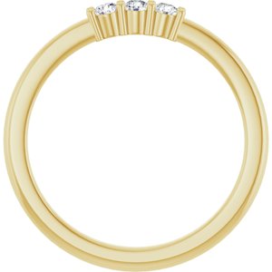 14K Yellow Gold Round 2.25 Mm Polished 1/6 Ctw Lab-Grown Diamond Anniversary Band Size 7
