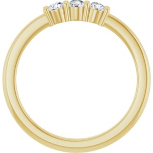 14K Yellow Gold Round 2.75 Mm Polished 1/4 Ctw Natural Diamond Anniversary Band Size 7