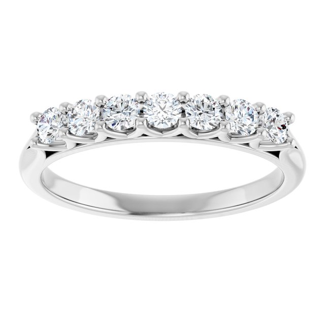 14K Yellow Or White Gold Or Platinum Round Polished Natural Diamond Anniversary Band