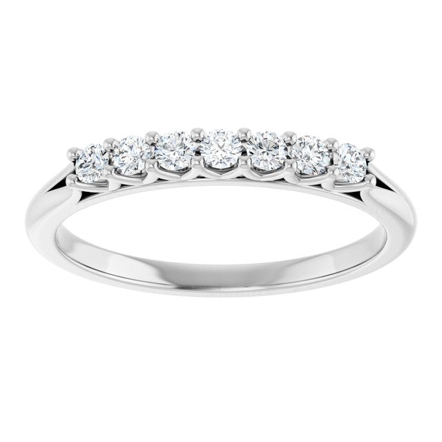 14K Yellow Or White Gold Or Platinum Round Polished Natural Diamond Anniversary Band