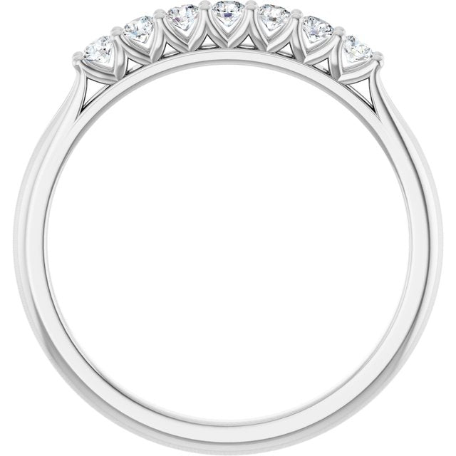 14K Yellow Or White Gold Or Platinum Round Polished Natural Diamond Anniversary Band